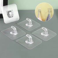 5-100Pcs Self-Adhesive Hook Transparent Door Wall Hook Child Heavy Load Rack Kitchen Bathroom Towel Key Rack Sticky Hook