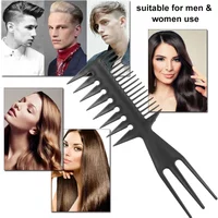 3-In-1 Plastic Combs Thin Wide Tooth Detangling Hair Comb for Women Anti-static Comb for curly hair Hairdressing Styling for Men