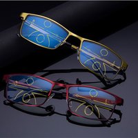 Lunettes de lecture multi-focales progressives pour hommes et femmes, anti-lumière bleue, lunettes de lecture de près et de loin, anti-rayonnement, métal, 2023
