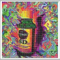 Psychedelic Trippy Blotter Art Print on Canvas Vibrant Wall Decor Poster with LSD AcidFree Perforated Paper Design for Home Dec
