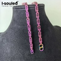 5.0mm pure titanium emperor chain necklace in pink, fashionable and beautiful, atmospheric and lightweight, waterproof and hypoa