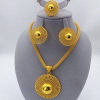 Dubai France 24k Gold Color Jewelry Set For Women Wedding Indian Bridal Necklace And Earrings Set African Wedding Party Gifts