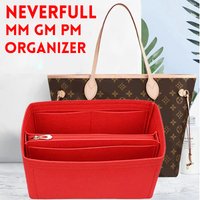 Felt Purse Organizer Insert For LV Neverfull MM GM PM Bag Shaper Liner Bag In Bag Organizer With Zipper Pockets Storage