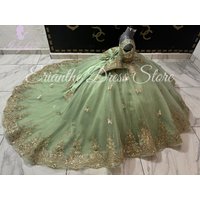 Green Flower Girl Dress For Wedding 3D Butterfly Applique Tulle Kids Birthday Party First Communion Ball Gowns Customized