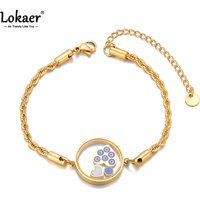 Lokaer 316L Stainless Steel Shell Heart & Blue Eye Charm Bracelet For Women Fashion Statement Waterproof Jewelry браслет B23181