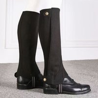 Half Chaps Black Equestrian English Riding Unisex Adult and Child Half Chap Premium Synthetic Leather