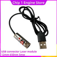 650nm Copper Laser pointer usb Head Red Dot/Line/Cross 12mm 5mw Adjustable focus Diode Industrial grade Laser Module Positioning