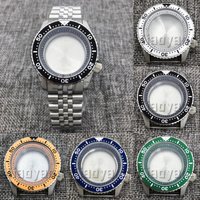 40mm Silver 3.8 Crown Watch Case Flat Sapphire Glass Fit for NH35 NH36 4R 6R 7S Movement 29mm Dial Men Watch Case Repair Parts