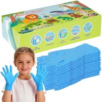Kids Disposable Nitrile Gloves for 4-12Years 3.5Mil Latex Free Children Work Safety Gloves for Painting Gardening Cooking Craft