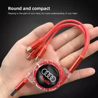 3 In 1 Micro USB Type C Charging Cable Multi Charger For Audi A1 A4 A6 A7 RS A5 Q3 Q5 Q7 A8 A3 TT Sline S3 A8 S4 quattro Q2
