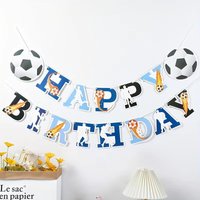 Colorful Creative Happy Birthday Banner, Football Soccer Theme Birthday Party Decoration Banner