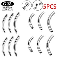 5 Pcs/Lot ASTM F136 Titanium Internal Thread Brow Piercing Banana Curved Barbell Kit Brow Tragus Lip Ringpe Body Accessories