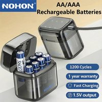 NOHON Upgraded 1.5V Rechargeable Battery AA 3600mWh/AAA 1300mWh Original Battery for Toy Game Console Remote Control Doorbell