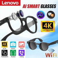 Lenovo 4K HD AI Smart Glasses Color Changing Chat GPT Camera Bluetooth Call Voice Assistant Control Smart Glasses Men Women