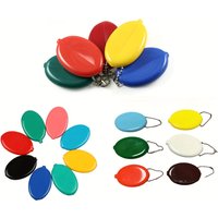 Bean Shape Squeeze Open Coin Purse Portable Keychain Mini PVC Change Wallet Pocket Money Holder