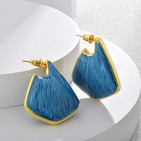 ins hollow oil drop earrings original design irregular exaggerated temperament high-end stud earrings