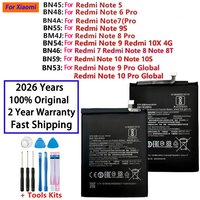 2026 Years 100% Original Battery For Xiaomi Redmi Note 7 10X Note9 Note10 Note 5 6 8 8T 9 9S 10 10S Pro Batteries Fast Shipping