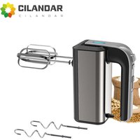 Electric Hand Blender Stainless Steel Mini Multifunctional Mixer White Kitchen Tool for Whipped Cream Flour Dough Cake Baking