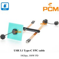 USB C to USB C FPC Cable 10Gbps 100W Fast Charging USB 3.1 Gen2 Type C PD Cable male to female panel mount Flat Slim cable