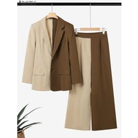 Fashion Women Blazer Suit 2025 ZANZEA Autumn 2 Piece Sets 2PCS Office Outfits Long Sleeve Blazer Wide Leg Pants Sets Tracksuit