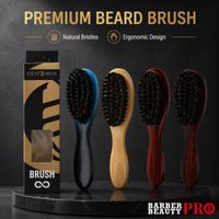 1pcs Boar Bristle Beard Brush Comb Wood Handle Hair Brush for Men's Mustache Shaving Comb Face Massage Facial Hair Cleaning