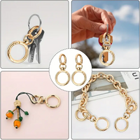Round Spring Snap Carabiner Clip O Rings Swivel Trigger Hook Metal Clasps Keychain for Handbag Lanyards DIY Crafts