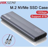 HIKSEMI M.2 NVME SSD Case M.2 to NVMe PCI-E SSD Adapter 10Gbps Aluminum USB C External Hard Drive Enclosure for PC Accessories