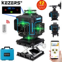 KEZERS zeigen grüne Laser ebene 16 Linien 4d 4000 KL4D-03G 1pc mah Li-Ionen-Batterie лазерный уровень Fernbedienung koffer