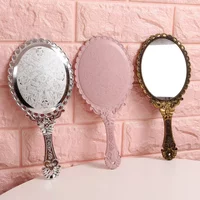 Vintage Carved Handheld Vanity Mirror Makeup Mirror SPA Salon Makeup Vanity Hand Mirror Handle Cosmetic Compact Mirror for Women
