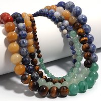 1strand Multiple Types Mixed Natural Stone Beads Seven Chakra Beads Round Loose Spacer Beads For DIY Jewelry Making Accessories