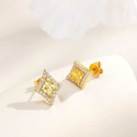 Fairy Atmosphere Diamond Starburst Broken Gold Stud Earrings For Women 24K Gold AU999, Minimalist luxury with full charm