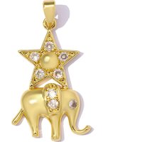 3pcs/Lot Copper Zircon Lucky Elephant Heart Moon DIY Charms Star Clover Necklace Pendants Woman Eye Flower Jewelry Wholesale