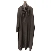 Spring New High-end Bow Dress Women Fashion Chic Long Dress Casual Loose Single Breasted Womens Clothing