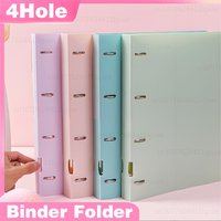 A4 File Folders Display Book 4 Hole Binder Folders Morandi Color Waterproof Document Ring Binder Folder Office School Supplies