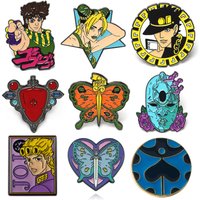 Cute Blue Ladybug Enamel Pins Anime JoJos Bizarre Adventure Giorno Giovanna Badges Brooches Lapel Jewelry For Fans Gifts