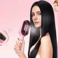 Hair-smoothing Frizz Spray Comb Portable Hair Styling Cleaning Spray Comb Dual-Layer Massage Teeth Comfortable Scalp Spray Comb