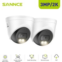SANNCE 3MP IP Camera Audio Outdoor POE Onvif H.265 Full-color night vision Security Camera 2/4 PCS 4mm cameras for home security