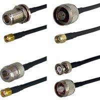 Connecteur de cloison RG58 N vers BNC SMA UHF N Fcloser TNC, prise mâle et écrou Jack femelle, cavalier coaxial RF, câble en queue de over, 6 po-5m