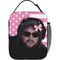Caseoh American Flag Lunch Bag Beach Lunch Box For Women Kawaii Custom Tote Food Bags Oxford Cooler Bag