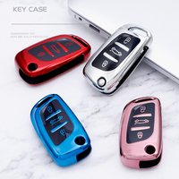 Car Key Case for Peugeot 306 407 807 For DS DS3 DS4 DS5 DS6 for Citroen C1 C2 C3 C4 C5 XSARA PICA TPU Flip Cover Fob Protector