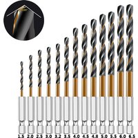 3/7/13PCS Hex Shank Twist Drill Bit Set Wood Metal Hole Cutter Core Drilling Tool Cobalt Drill Bits 1.5 2 2.5 3 3.5 4 5 6mm HSS