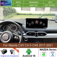 12,3-Zoll-QLED-Bildschirm-Multimedia-Videoplayer für Mazda CX5 CX-5 CX8 2017-2021 CarPlay Android 16 Autoradio 8+256GB WiFi 4G