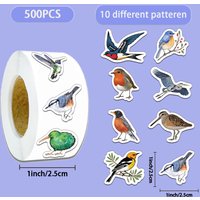 500Pcs/Roll Creative Bird Stickers - Envelope Seals & Decor for Notebook- DIY Personalized Decals LanLanStickersWorld Store