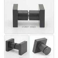 Square Glass Door Knobs Aluminium Alloy Barn Door Handle Bathroom Sliding Door Pulls Furniture Hardware Kitchen Cabinet Handles