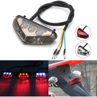 Motorcycle LED Tail License Light Rear Stop Brake Lamp Number Plate Taillight 12V For Honda Scooter Chopper Dirt Bike ATV