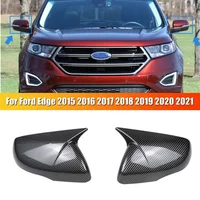 For Ford Edge 2015-2021 Car Sticker Rearview Side Mirror Cover Wing Cap Exterior Door Rear View Case Trim Carbon Fiber Look ABS