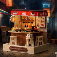 Sushi Shop House Doll House Mini Kit DIY Handmade Assembly Model Building Room Bedroom Decoration 3D Puzzle Girl Toy Gift