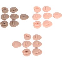 Body Piercing Practice Model Simulation Silicone Ear Eye Nose Mouth Tongue and Belly Button Model for Novice Piercer