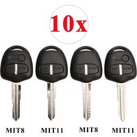 jingyuqin 10pcs/lot Remote Key Shell Case 2 Buttons For Mitsubishi Outlander Grandis Pajero Lancer Car fob Housing