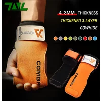 1 Pair Cowhide Leather Weightlifting Straps Fitness Gloves for Deadlift Pull Up Gym Anti-Slip Workout Straps Women Men